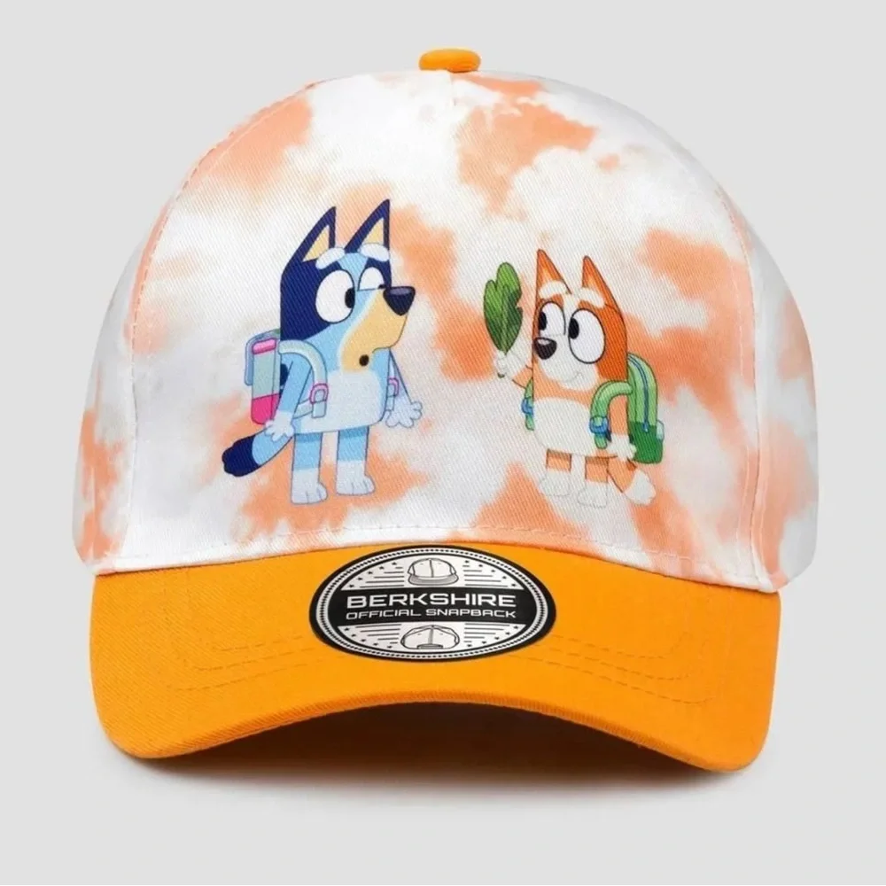 Bluey Bingo Toddler Baseball Cap‎ Hat White Orange Trim Berkshire Fashions